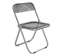 LIHDNGXM Chaises Pliantes en Acrylique, Panneau Plastique et Cadre métallique chromé, Chaise Pliable en Acrylique Claire, sans accoudoirs, empilable pour Le Bureau(Gray)