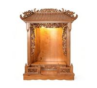 LIHDNGXM Étagère D'autel Murale/de Bureau en Bois Massif, Shrine Bouddhiste, Autel Bouddhiste,Niche D'offrande Bouddhiste De Guanyin pour Pooja Et Hommage À L'encens(No Door,60cm)