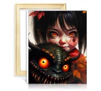 LiHEQING Kit de peinture de dessin sur toile Manga diable sur toile, peinture pour adultes débutants pour décoration murale de maison, cadre DIY (30x40 cm)