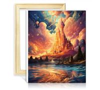 LiHEQING Kit de peinture de dessin sur toile Taj Mahal en Inde, peinture à l'huile par numéros, artisanat d'art pour la décoration de la maison, sans cadre (40 x 50 cm)