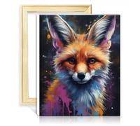 LiHEQING Kits de peinture à l'huile par numéros Fennec Fox, peinture pour adultes débutants, images pour décoration murale de maison avec cadre (30x40cm)