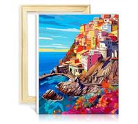 LiHEQING Kits de peinture par numéros Cinque Terre Peinture par numéros Adultes Enfants, Débutants Maison Salon Décoratif SANS Cadre (60x75cm)