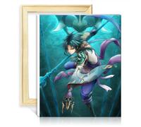 LiHEQING Kits de peinture par numéros Genshin Impact Xiao bricolage peinture à l'huile par numéro sur toile pour la décoration murale de la maison sans cadre (40x50 cm)