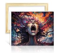 LiHEQING Kits de peinture sur toile fantôme féminin, peinture sur toile pour adultes avec pinceaux et image acrylique pour décoration d'intérieur, cadeau sans cadre (50 x 65 cm)