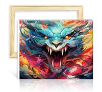 LiHEQING Peinture à l'huile dragon bricolage peinture à l'huile par numéro sur toile avec pinceaux et pigment acrylique sur toile œuvre peinture adulte sans cadre (30x40 cm)
