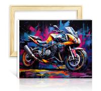 LiHEQING Peinture à l'huile peinture par numéros Kits moto racer bricolage kits de peinture à l'huile sur toile pour le temps parent-enfant sans cadre (40x50 cm)