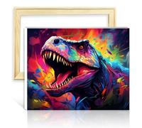 LiHEQING Peinture à l'huile sur toile dinosaures étonnants peinture pour adultes par numéros Kits peinture artistique par numéro pour adultes sans cadre (60x75 cm)