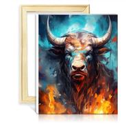 LiHEQING Peinture par numéro taureau guerrier peinture par numéro adultes avec 3 pinceaux et peintures acryliques peinture artisanat d'art sans cadre (40x50 cm)