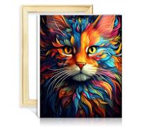 LiHEQING Peinture par numéros dessin animal chat peinture par numéro adultes débutant numéro peinture Anti Stress jouets sans cadre (40x50 cm)