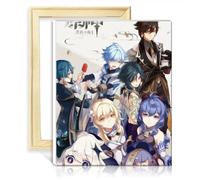 LiHEQING Peinture par numéros sur toile Genshin Impact Peinture à l'huile par numéros Kits Projet pour enfants pour la décoration intérieure Cadeaux DIY Cadre (30 x 40 cm)