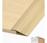 LIHIQIYA Barre de Seuil Adhesive, Bande de Transition de Sol Autocollante en PVC Seuil de Porte Adhesif Barre de Seuil Rattrapage de Niveau pour Hauteur (Grain de Bois, 7mm à 10mm, 3M)