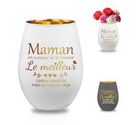 LIHIQIYA Cadeau Anniversaire Maman, Photophore avec Gravure Cadeau pour Maman, Idée Cadeau de Fete des Meres, Photophore Personnalisé Cadeaux Fête des Mères Super Maman Original Bonne Fete Meres