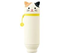 LIHIT Lab PuniLabo A7714-7 Trousse à stylos avec Support (Porte-Stylo), Taille L, 7,4 x 21,1 cm, Motif Chat calicot