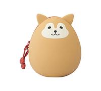Lihit Lab PuniLabo A7782-2 Mini pochette à fermeture éclair, en forme d'œuf, 5,6 x 6,1 cm, chien Shiba