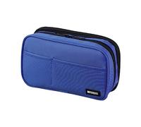 Lihit Lab Trousse à crayons avec double fermeture éclair. Double: 7.9 x 2.8 x 4.7 bleu