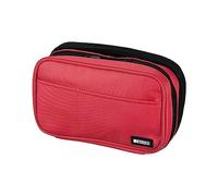 Lihit Lab Trousse à crayons avec double fermeture éclair. Double: 7.9 x 2.8 x 4.7 corail