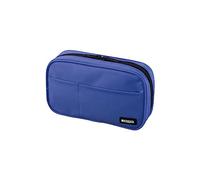 LIHIT LAB Trousse à crayons avec double fermeture éclair. Standard: 7.9 x 2.0 x 4.7 bleu