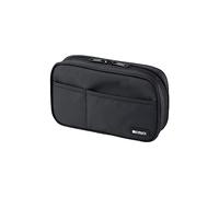 Lihit Lab Trousse à crayons avec double fermeture éclair. Standard: 7.9 x 2.0 x 4.7 noir profond