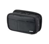 Lihit Lab Trousse à crayons avec double fermeture éclair. Triple: 7.9 x 3.5 x 4.7 noir profond