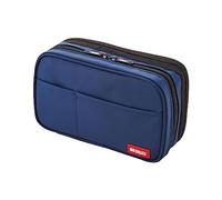 LIHIT LAB Trousse à stylos à double fermeture éclair, 20 x 7,1 x 11,9 cm, indigo (A7555-11).