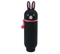 LIHITLAB PuniLabo Étui à Stylo avec Support pour Stylo, Lapin Noir, 1 Count (Pack of 1), Taille M : 6,1 x 17,8 cm
