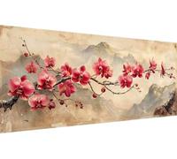 Lihogbo Diamond Painting fleur, 110x50cm Diamond Painting Grand Format, orchidée Peinture Diamant 5D Complet Artisanat Strass Point de Croix Broderie Diamant Kit Complet, Décoration Murale Maison V_0