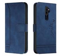 Lihondar Coque pour Oppo A5 2020/ Oppo A9 2020/OPPO A11/OPPO A11X, Protection Portefeuille Etui à Rabat Housse Premium en Cuir PU avec Antichoc TPU Fermoir Magnétique Flip Pochette Housse (Bleu)