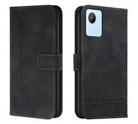 Lihondar Coque pour Oppo Realme C30/Narzo 50i Prime, Coque Oppo Realme C30/Narzo 50i Prime, Protection Portefeuille Etui à Rabat Housse en Cuir PU avec TPU Magnétique Flip Pochette Housse (Noir)