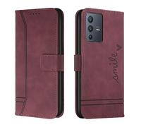 Lihondar Coque pour Vivo V23 5G, Protection Portefeuille Etui à Rabat Housse Premium en Cuir PU avec Antichoc TPU Fermoir Magnétique Flip Pochette Housse pour Vivo V23 5G (Rouge)