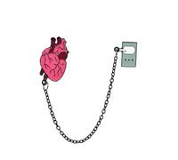 lihonzhi Épingles en émail en forme de cœur amusant avec chaîne de chargeur, badge d'organes humains, badge en métal de dessin animé, bijou cadeau pour amis, infirmières, étudiants en médecine
