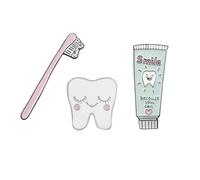 lihonzhi Jolie broche en émail pour brosse à dents et dentifrice en forme de dessin animé pour sacs à dos, chapeaux, sacs, accessoires de décoration, cadeau pour garçons et filles, dentistes, bijoux