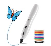 LIHUACHEN Ensemble de stylos 3D RPC200B, comprend 12 couleurs de filament PLA. Ce stylo d'impression 3D est compatible avec le filament PLA et est adapté pour les loisirs créatifs. (Blanc)