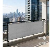 LIHUANE Brise Vue 110 x 280 cm Résistant Aux Déchirures et Au Vent Cache Vue Opaque avec Œillets, Attaches de Câble pour Balcon Exterieur Terrasse Jardin et Serre Câble, Gris Clair