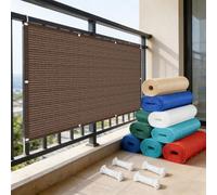 LIHUANE Brise Vue 150 x 200 cm Protection UV Coupe-Vent Cache Brise Balcon avec Œillets, Attaches de Câble pour Terrasse Jardin Balcon Patio, Piscine, Brun
