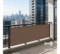 LIHUANE Brise Vue 150 x 240 cm Résistant Aux Déchirures et Au Vent Cache Vue Opaque avec Œillets, Attaches de Câble pour Balcon Exterieur Terrasse Jardin et Serre Câble, Brun