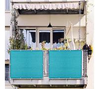 LIHUANE Brise Vue Balcon 2.1 x 3.6 m Résistant Aux Déchirures et Au Vent Brise Vue Occultant avec Œillets, Attaches de Câble pour Balcon Exterieur Terrasse Jardin et Serre Câble, Bleu Ciel