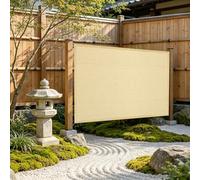 LIHUANE Brise Vue pour Balcon 200 x 280 cm Protection UV Résistant Aux Déchirures Cache Vue Balcon avec Attaches de Câble et Cordons pour Patio Extérieur Clôtures, Couleur Crème
