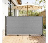 LIHUANE Cache Vue Balcon 160 x 180 cm Protection UV Coupe-Vent Brise Vue Occultant Nombreuses Tailleset Couleurs pour Balcon Exterieur Terrasse Jardin et Serre Câble, Gris Clair