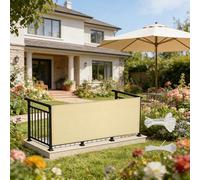 LIHUANE Cache Vue Balcon 160 x 210 cm Protection UV Coupe-Vent Brise Vue Occultant Nombreuses Tailleset Couleurs pour Balcon Exterieur Terrasse Jardin et Serre Câble, Couleur Crème
