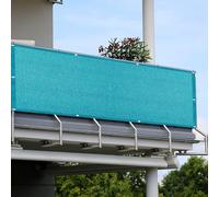 LIHUANE Cache Vue Balcon 2.1 x 3.6 m Protection UV Coupe-Vent Cache Brise Balcon Nombreuses Tailleset Couleurs pour Exterieur Terrasse Jardin et Serre Câble, Bleu Ciel