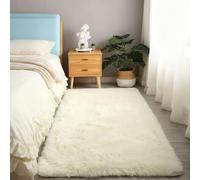 LIHUANE Jeu Antidérapant Tapis 40 x 120 cm Moelleux et Lavable Tapis Salon Shaggy Chambre Doux - Antidérapant - Lavable pour Chambre à Coucher Salon Couloir, Blanc cassé