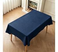 LIHUANE Nappe 80 x 200 cm Lavable Aspect Lin Nappes Exterieur Anti-Tache et Facile d'entretien pour Anniversaire, Mariage, Banquet, Restaurant, Fête, Bleu Marine