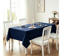 LIHUANE Nappe de Table 100 x 250 cm Imperméable Rectangulaire Lavable Nappe de Jardin Anti-Tache et Facile d'entretien pour Salle à Manger, Noel, Jardin, Fête, Mariage Ou Maison, Bleu Marine