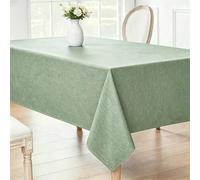 LIHUANE Nappe de Table 120 x 230 cm Lavable Aspect Lin Nappe Anti-Taches Anti-Tache et Facile d'entretien pour Salle à Manger, Noel, Jardin, Fête, Mariage Ou Maison, Vert Clair