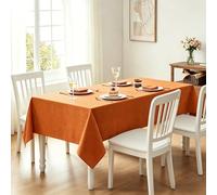 LIHUANE Nappe de Table 135 x 180 cm Imperméable Rectangulaire Lavable Nappe de Jardin Anti-Tache et Facile d'entretien pour Salle à Manger, Noel, Jardin, Fête, Mariage Ou Maison, Orange