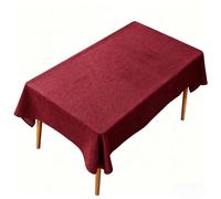 LIHUANE Nappe de Table 140 x 260 cm Lavable Aspect Lin Nappe Anti-Taches Anti-Tache et Facile d'entretien pour Salle à Manger, Noel, Jardin, Fête, Mariage Ou Maison, Vin Rouge