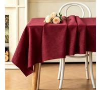 LIHUANE Nappe de Table 50 x 105 cm Imperméable Rectangulaire Lavable Nappes Exterieur Anti-Tache et Facile d'entretien pour Salle à Manger, Noel, Jardin, Fête, Mariage Ou Maison, Vin Rouge