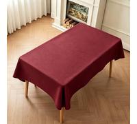 LIHUANE Nappe de Table 50 x 105 cm Lavable Aspect Lin Nappes Exterieur Anti-Tache et Facile d'entretien pour Salle à Manger, Noel, Jardin, Fête, Mariage Ou Maison, Vin Rouge