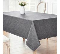 LIHUANE Nappe de Table 60 x 230 cm Lavable Aspect Lin Nappe Anti-Taches Anti-Tache et Facile d'entretien pour Salle à Manger, Noel, Jardin, Fête, Mariage Ou Maison, Gris Foncé