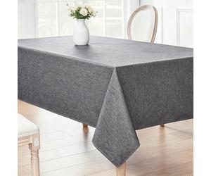 LIHUANE Nappe de Table 60 x 230 cm Lavable Aspect Lin Nappe Anti-Taches Anti-Tache et Facile d'entretien pour Salle à Manger, Noel, Jardin, Fête, Mariage Ou Maison, Gris Foncé